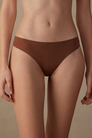 Intimissimi Brazilian Panties in Seamless Ultra Light Microfiber Natural | NLCIF69332