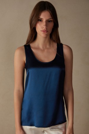 Intimissimi Silk and Modal Tank Top Blauw | UNLTG75007