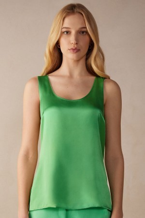 Intimissimi Silk and Modal Tank Top Groen | FNLHY18308