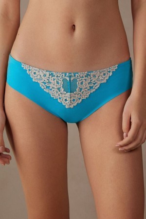 Intimissimi Pretty Flowers Seamless Katoenen Panties Blauw | NLIIZ22641