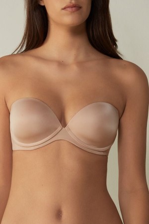 Intimissimi Anna Bandeau Bra in Ultralight Microfiber Natural | NLDYB39999