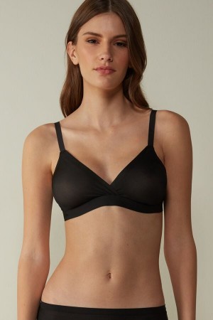 Intimissimi Emma Invisible Touch Triangle Bra Zwart | XNLBH29442