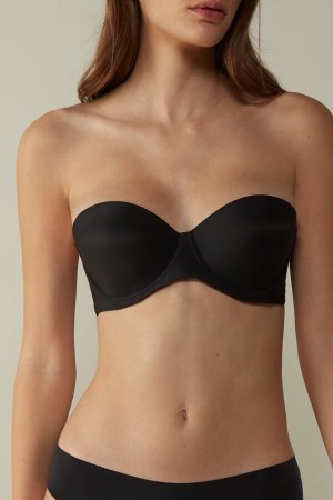 Intimissimi Giada Microfiber Bandeau Bra Zwart | SNLNY54103