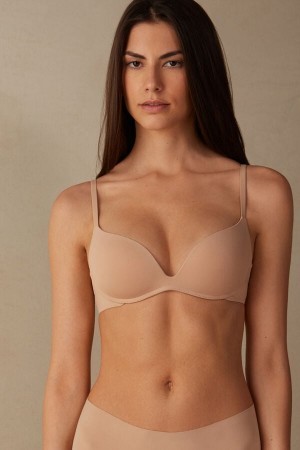 Intimissimi Gioia B Cup Microfiber Super Push-Up Bra Natural | ENLVG72112