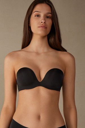 Intimissimi Monica Bandeau Bra in Ultralight Microfiber Zwart | NLZPD31110