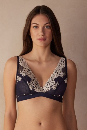 Intimissimi Pretty Flowers Lara Triangle Bra Blauw | TNLWZ70916