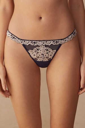 Intimissimi Pretty Flowers String String Blauw | BNLSO11396