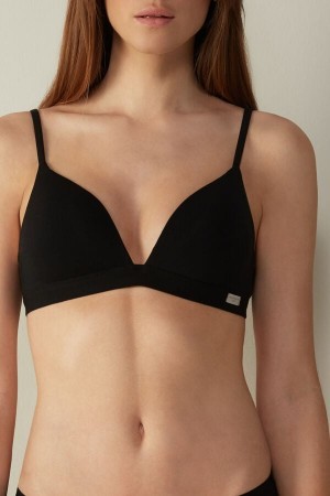 Intimissimi Tiziana Triangle Bra in Katoenen Zwart | NLJBT58511