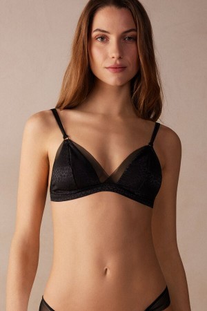 Intimissimi Cool Minimal Emma Triangle Bra Zwart | LNLSX92139