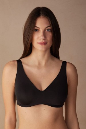 Intimissimi Greta Balconette Bra in Ultralight Microfiber Zwart | YNLGT99369