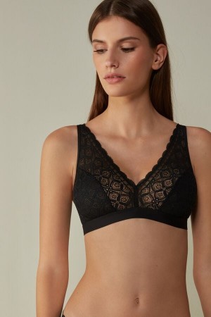 Intimissimi Lara Triangle Bra in Kanten Zwart | MNLFT63303