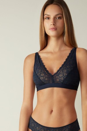 Intimissimi Lara Triangle Bra in Kanten Blauw | PNLQX31698