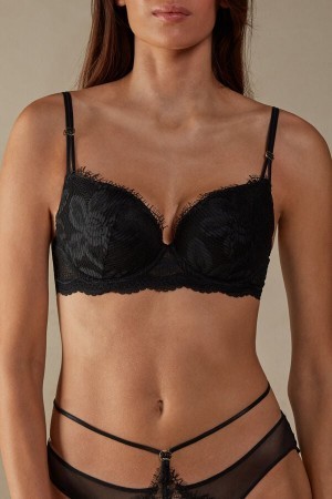 Intimissimi Sensual Unbounded Balconette Bra Zwart | ENLHC55196