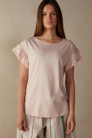 Intimissimi Marine Holidays Kort Sleeve Top in Supima® Ultrafresh Katoenen Roze | XNLBH93500