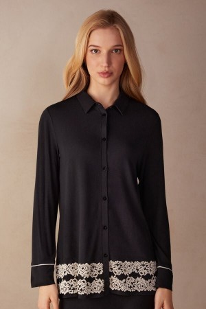 Intimissimi Pretty Flowers Button Up Shirt in Modal Gekleurd | NLQAV69685