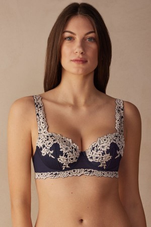 Intimissimi Pretty Flowers Sofia Balconette Bra Blauw | DNLKV32266