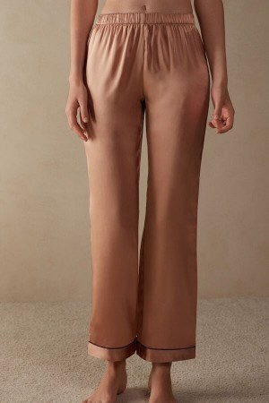 Intimissimi Silk Satin Pajama Pants Natural | NLJVR66157