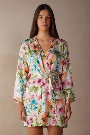 Intimissimi Botanical Lyrics Satin Kimono Print | MNLHR37379