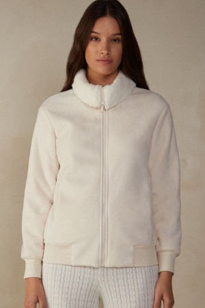 Intimissimi Lady from the Mountains Fleece Bomber Natural | NLXBR91526