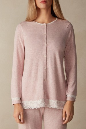 Intimissimi Modal and Kanten Cardigan Roze | SNLVO64270