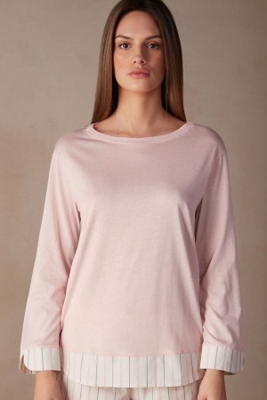 Intimissimi Soft Spring Long Sleeve Katoenen Top Roze | GNLEC39021