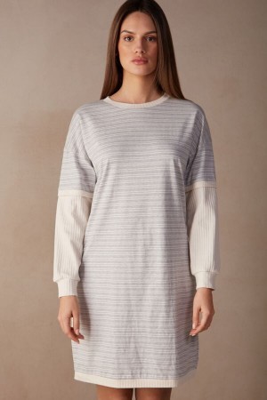 Intimissimi Vrijetijds Sunday Long Sleeve Nightshirt Wit | NLQAV85044