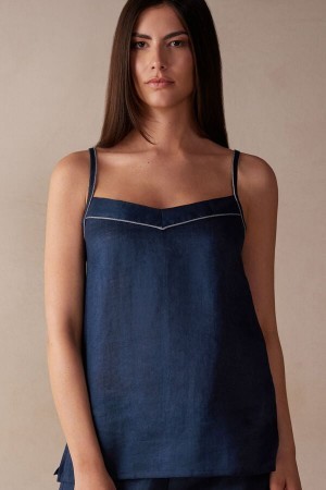 Intimissimi Yacht Night Linen Top Blauw | LNLTR90909