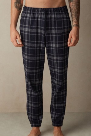 Intimissimi Check Tricot Full Length Pants Blauw | PNLQX66902