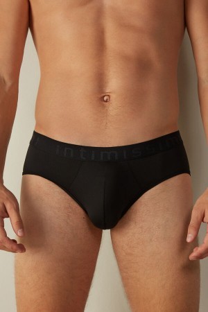 Intimissimi Microfiber Briefs with Logo Detail Zwart | NLCVG68088