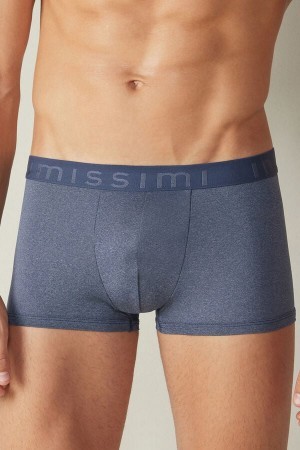 Intimissimi Microfiber Logo Boxer Shorts Blauw | MNLHR74733