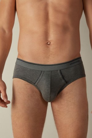 Intimissimi Supima Katoenen Briefs with Visible Elastic Donkergrijs | BNLSD90036