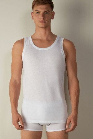 Intimissimi Supima Katoenen Crew Neck Tank Top Wit | UNLTG64782