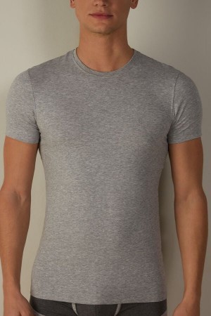 Intimissimi T-shirt in Stretch Supima® Katoenen Grijs | SNLVO40649