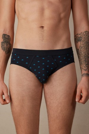 Intimissimi Bicycle Briefs in Stretch Supima® Katoenen Blauw | NLEGJ42583