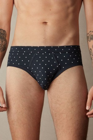 Intimissimi Dotted Briefs in Stretch Supima® Katoenen Blauw | NLJZR47487