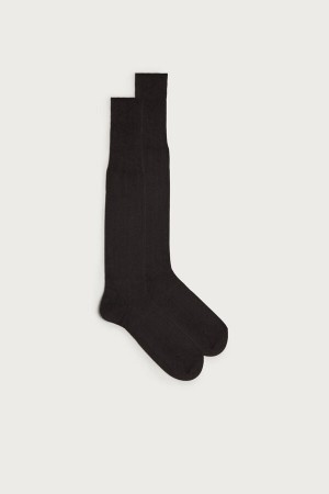 Intimissimi Hoge Cashmere-Silk-Katoenen Blend Socks Grijs | SNLVO76136