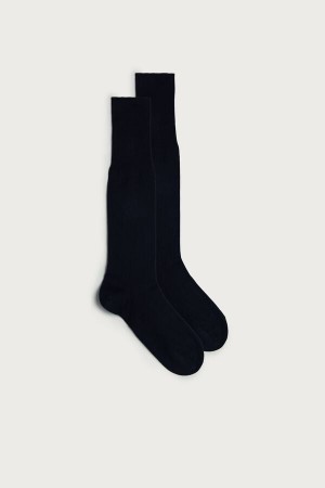 Intimissimi Hoge Warm Katoenen Socks Blauw | NLXBR56352