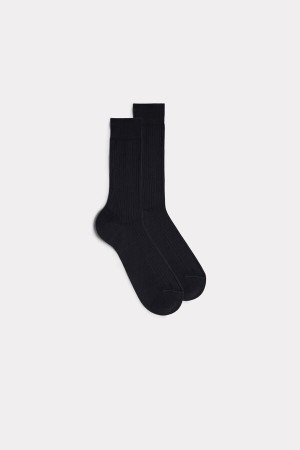 Intimissimi Kort Geribbeld Egyptian Katoenen Socks Grijs | TNLWZ39543