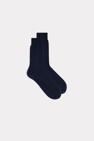 Intimissimi Kort Sateen Egyptian Katoenen Socks Blauw | BNLSO73945