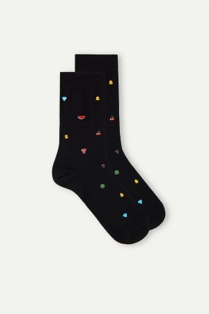 Intimissimi Kort Socks in Patterned Katoenen Zwart | ANLWC43918