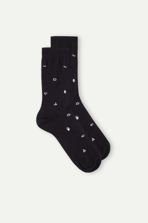 Intimissimi Kort Socks in Patterned Katoenen Zwart | ENLVG66564