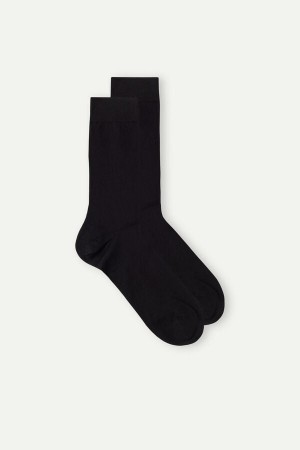 Intimissimi Kort Socks in Stretch Supima® Katoenen Zwart | NLJZR30286