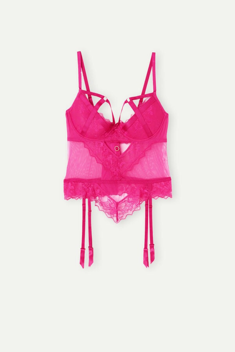 Intimissimi Fearless Femininity Guipure Demi-Cup Bra Roze | FNLHY54265