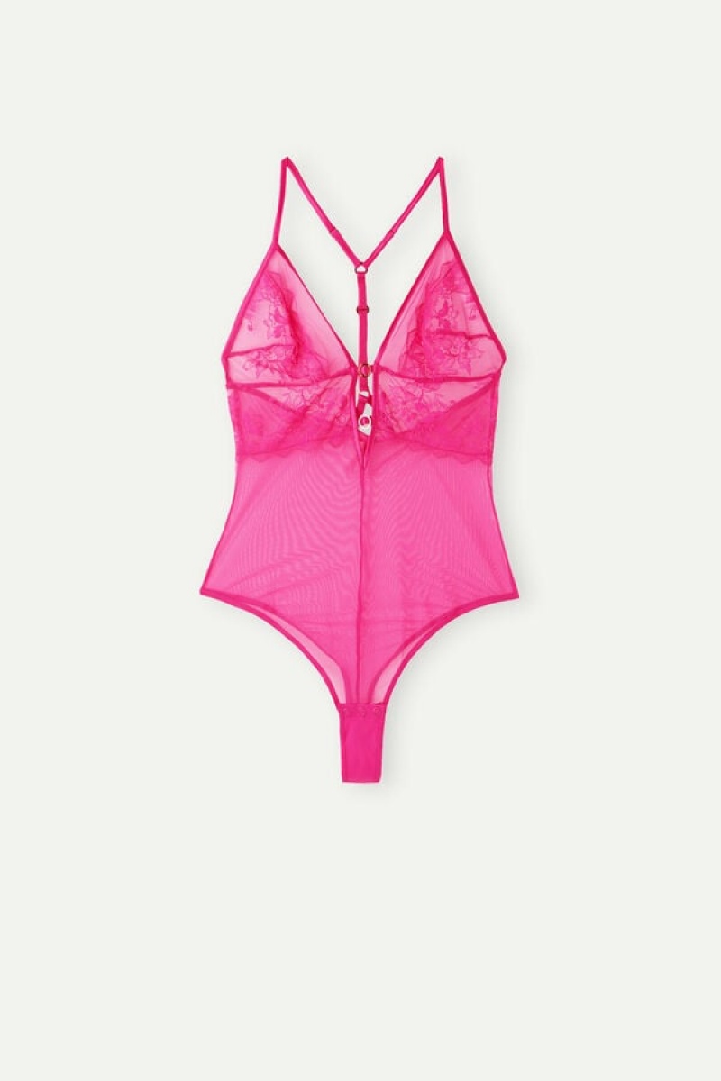 Intimissimi Fearless Femininity Tulle and Kanten Bodysuit Roze | NLDYB39931