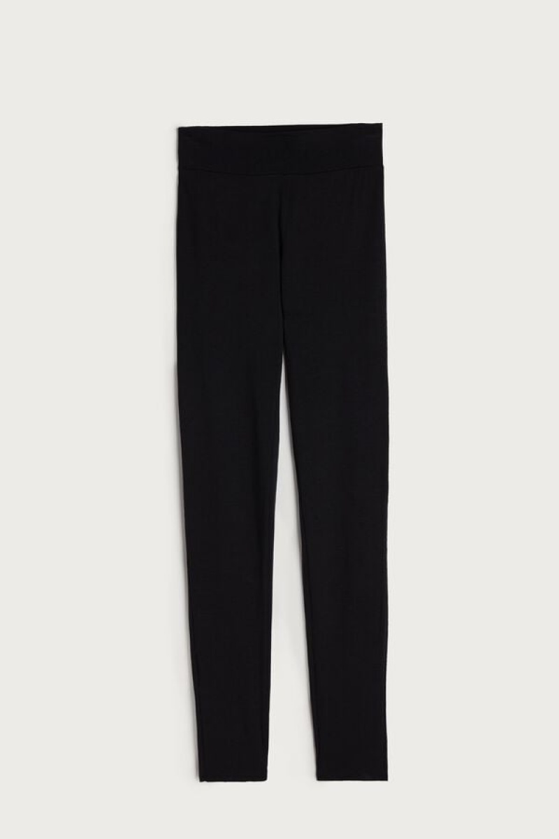 Intimissimi High-Waisted Micromodal Stirrup Leggings Zwart | ANLWC40416