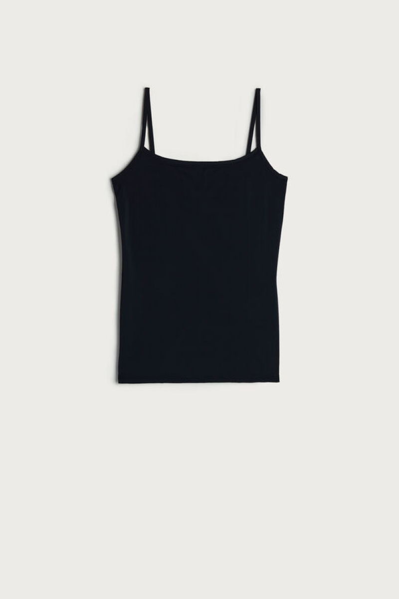 Intimissimi Light Microfiber Cami Zwart | ZNLMJ73098