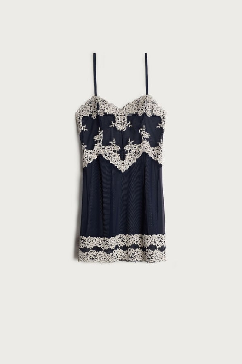 Intimissimi Pretty Flowers Babydoll Blauw | UNLND22992