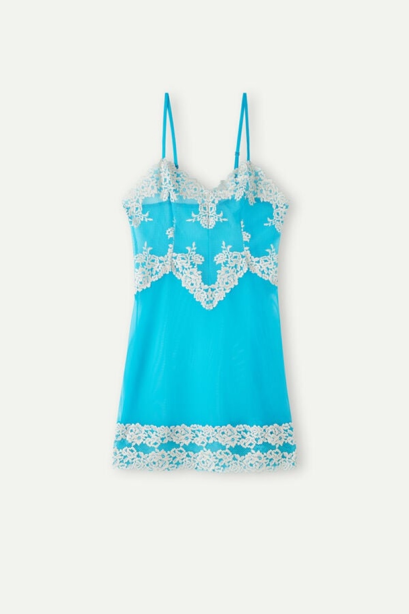 Intimissimi Pretty Flowers Babydoll Blauw | XNLBH95885