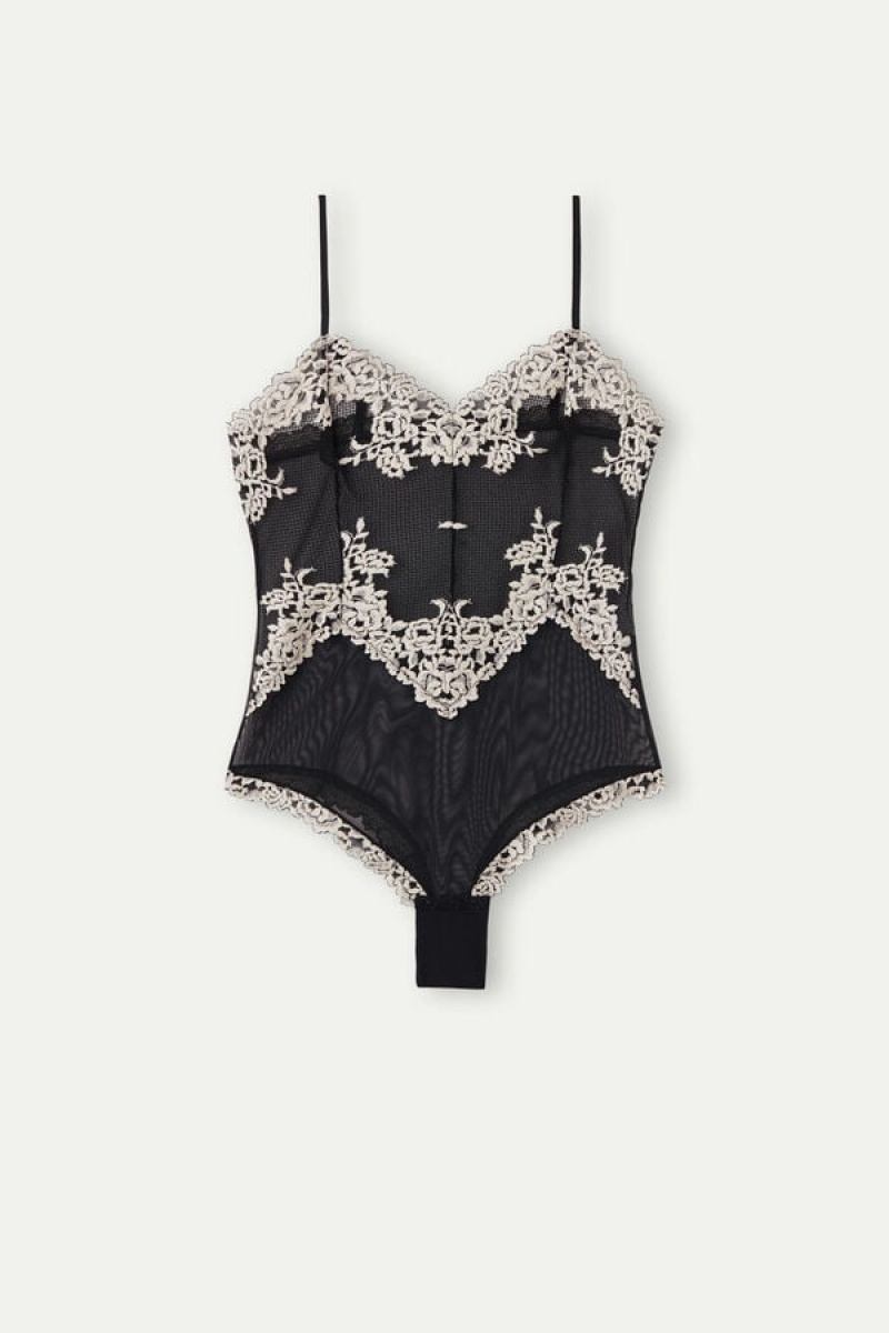 Intimissimi Pretty Flowers Tulle and Kanten Bodysuit Gekleurd | QNLUV12632