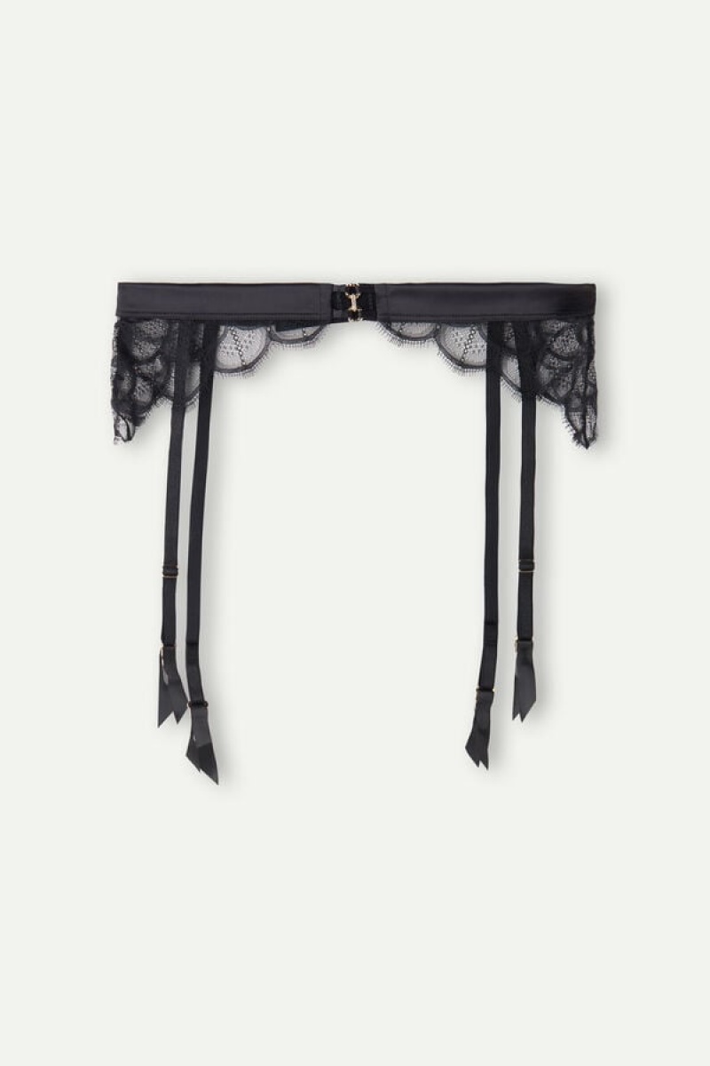 Intimissimi Pure Charme Garter Belt Zwart | ENLVG66947